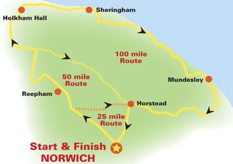 Norwich 100 Route Map