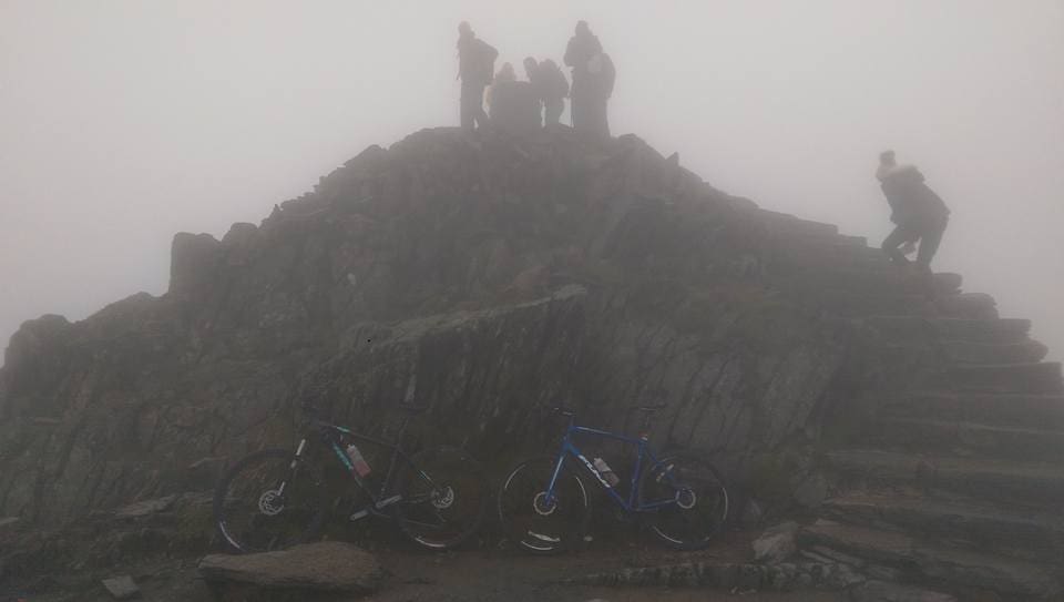 Our bikes at the Snowdon Summit