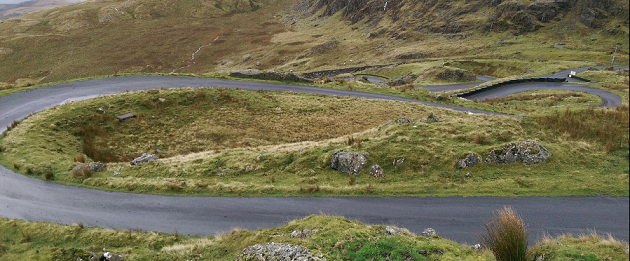 Stwlan Dam Hairpins cycling climbs in North Wales