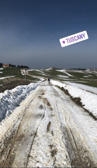 The Strade Bianche route as of 28th Feb 2018 - Snowy!