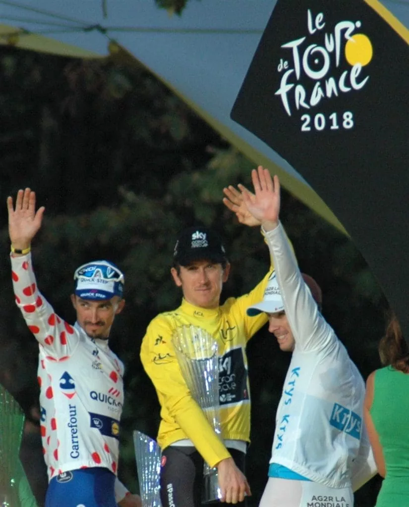 Julian Alaphillipe, Geraint Thomas & Pierre Latour Tour de France 2018 Team Sky