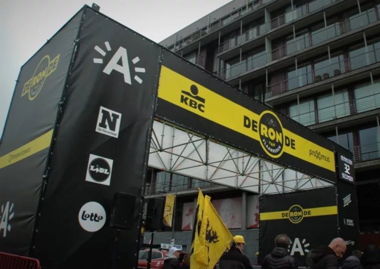 Start line gantry Tour of Flanders 2018