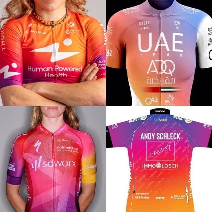 2022 Women's Cycling Jerseys Pink Orange Purple