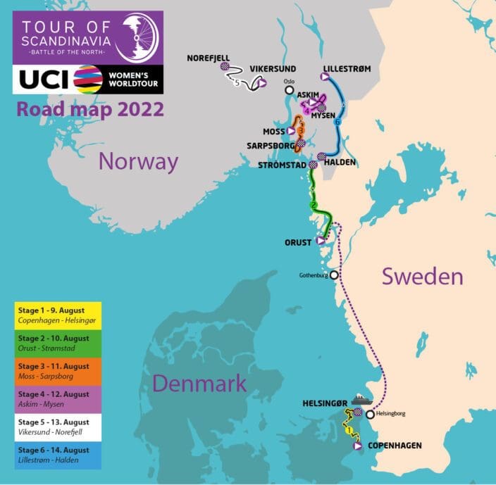 Tour of Scandinavia 2022 Route Map