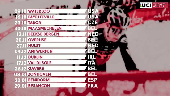 UCI Cyclocross World Cup 2022-2023 Calendar