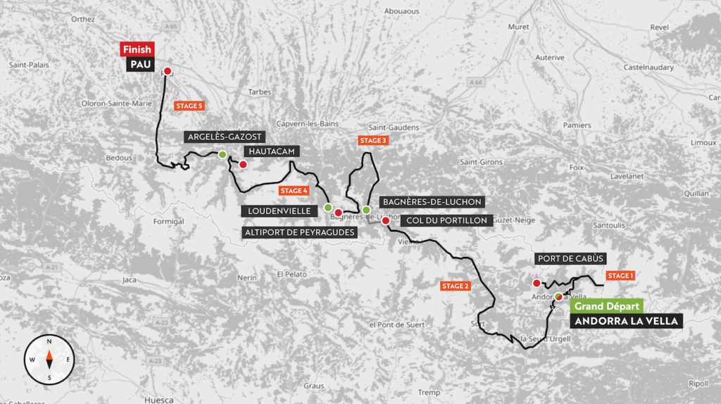 Pyrenees Haute Route Map