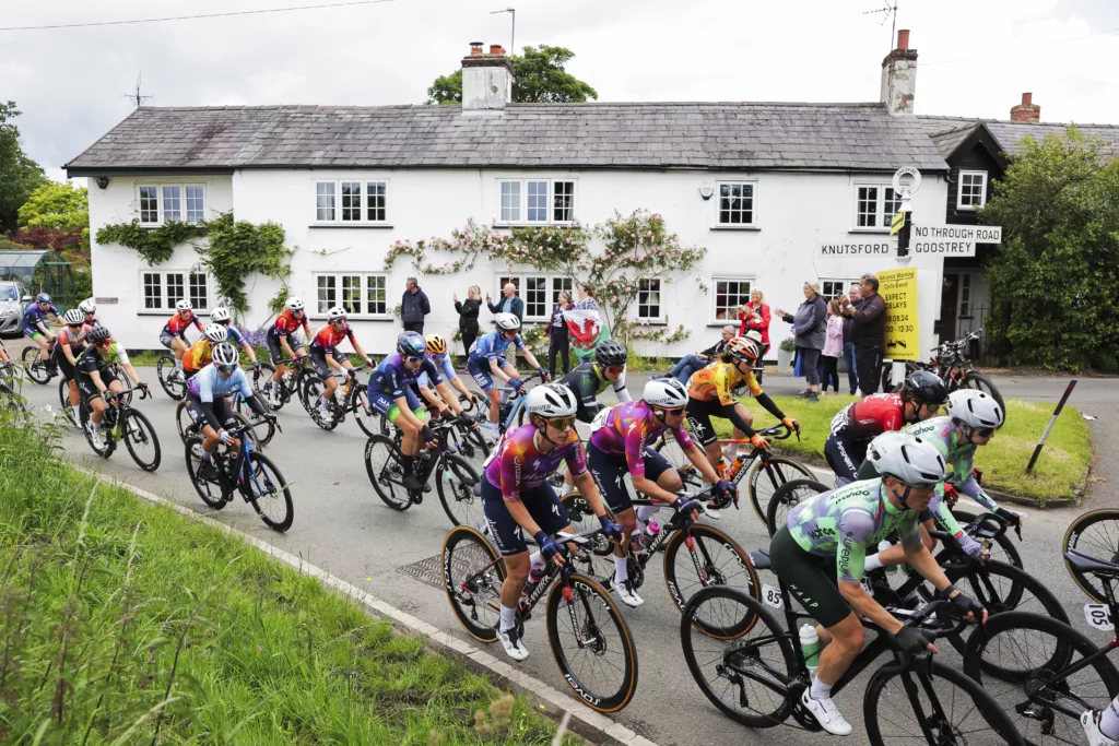 Women racing the Tour of Britain in 2024, archive photograph
