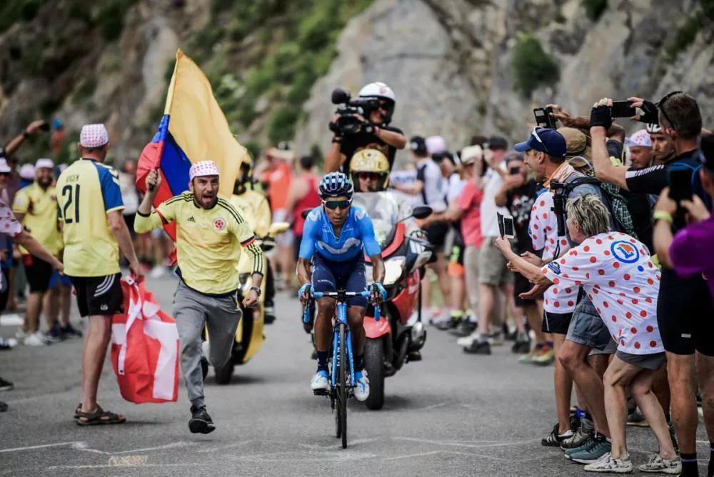 Nairo Quintana racing at the 2019 Tour de France