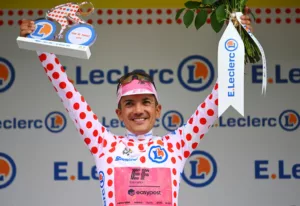 Richard-Carapaz-rides-into-Tour-de-France-polka-dot-jersey-on-stage-19