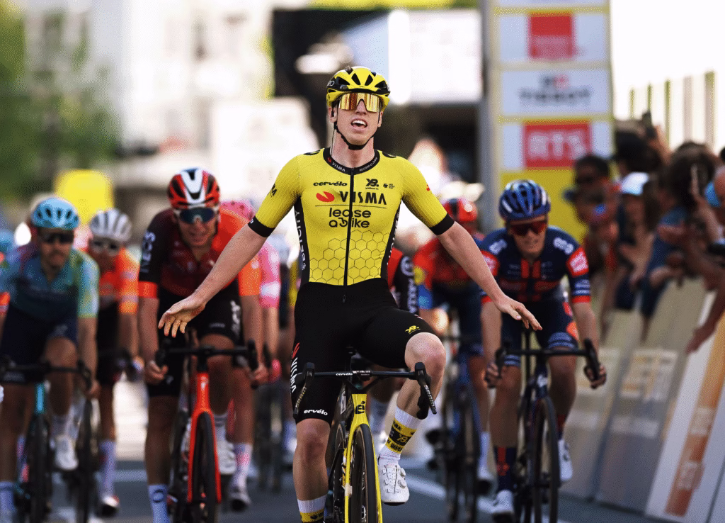 Tour-de-Romandie-Matthew-Brennan-dominates-bunch-sprint-for-stage-1-victory-moves-into-race-lead