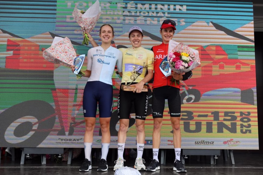 Gontova Ostolaza Cavallar 2025 Tour de Pyrenees GC podium