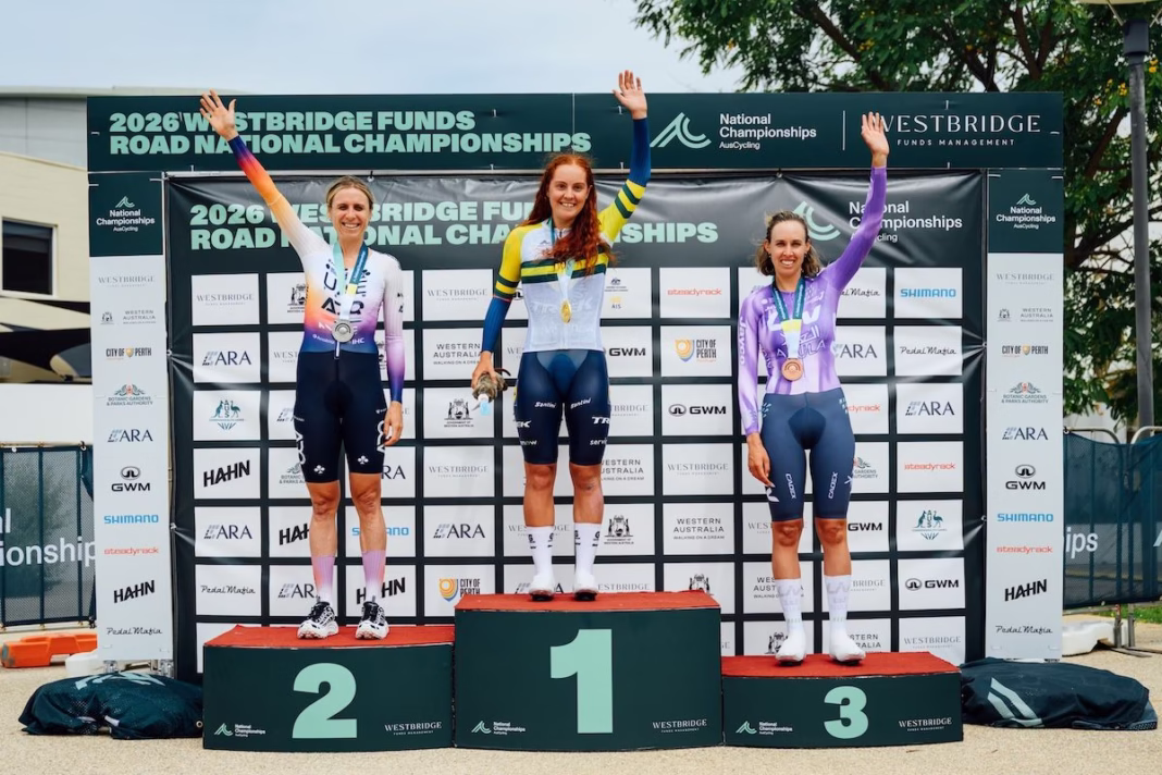 Brodie Chapman racing at the 2026 Australian national time trial championships