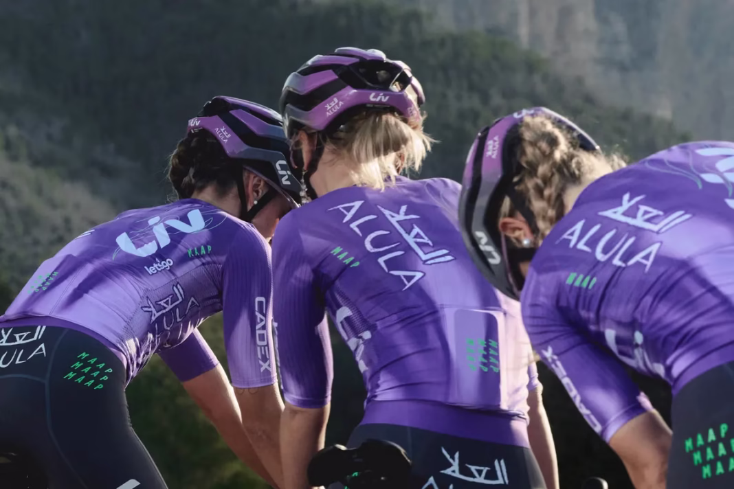 Team Jayco AlUla and Liv AlUla Jayco 2026 team kit, the GreenEDGE squads omitted from the initial 2027 applicant list