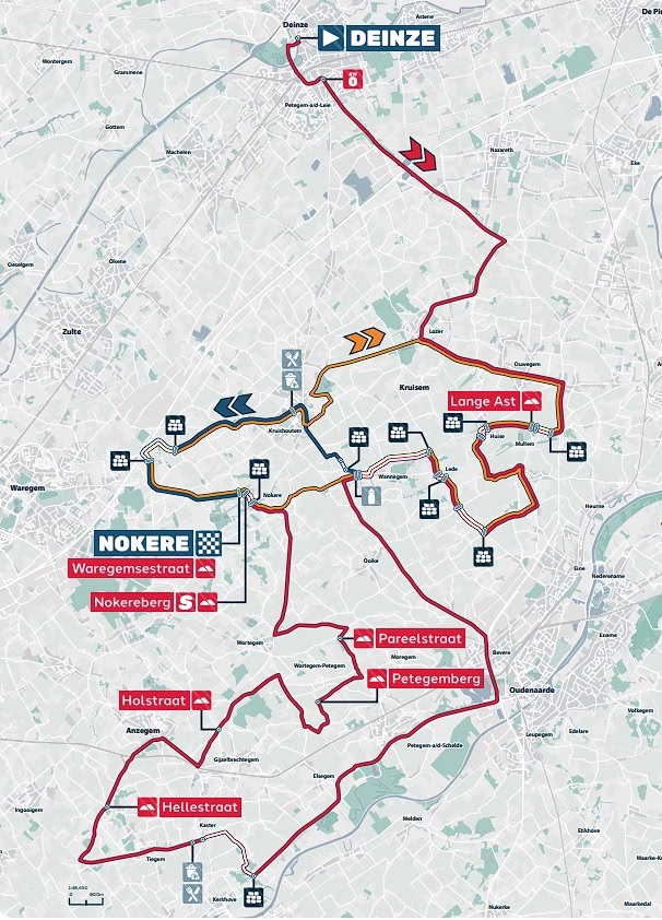 2026 Nokere Koerse WE Route Map