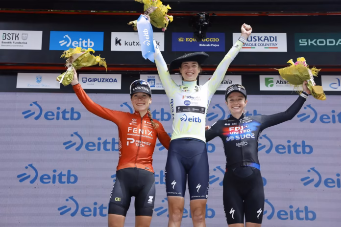 Mischa Bredewold 2026 Itzulia Women Podium (SprintCyclingAgency)