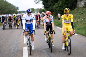 2025 Tour de France White Polka Dot Yellow Jersey