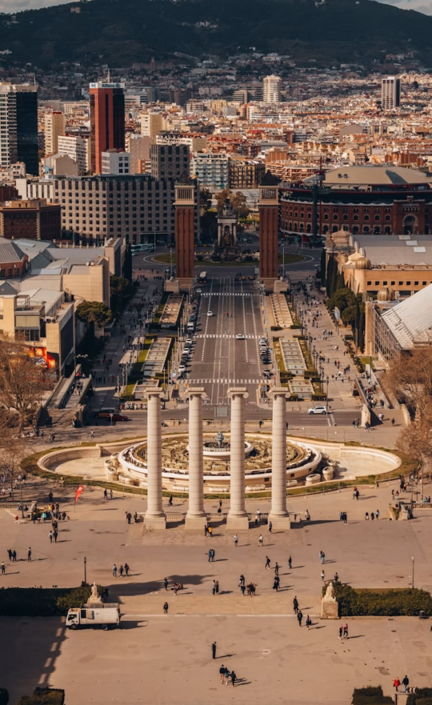 montjuic barcelona aerial view of city buildings during daytime