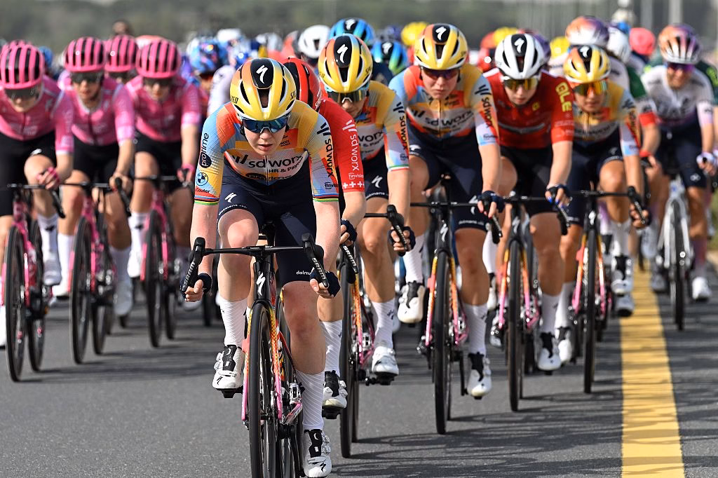 SD-Worx-Protime-led-by-Lotte-Kopecky-Lorena-Wiebes-and-Anna-van-der-Breggen-at-uncontrollable-Tour-de-France-Femmes-with-mixed-ambitions
