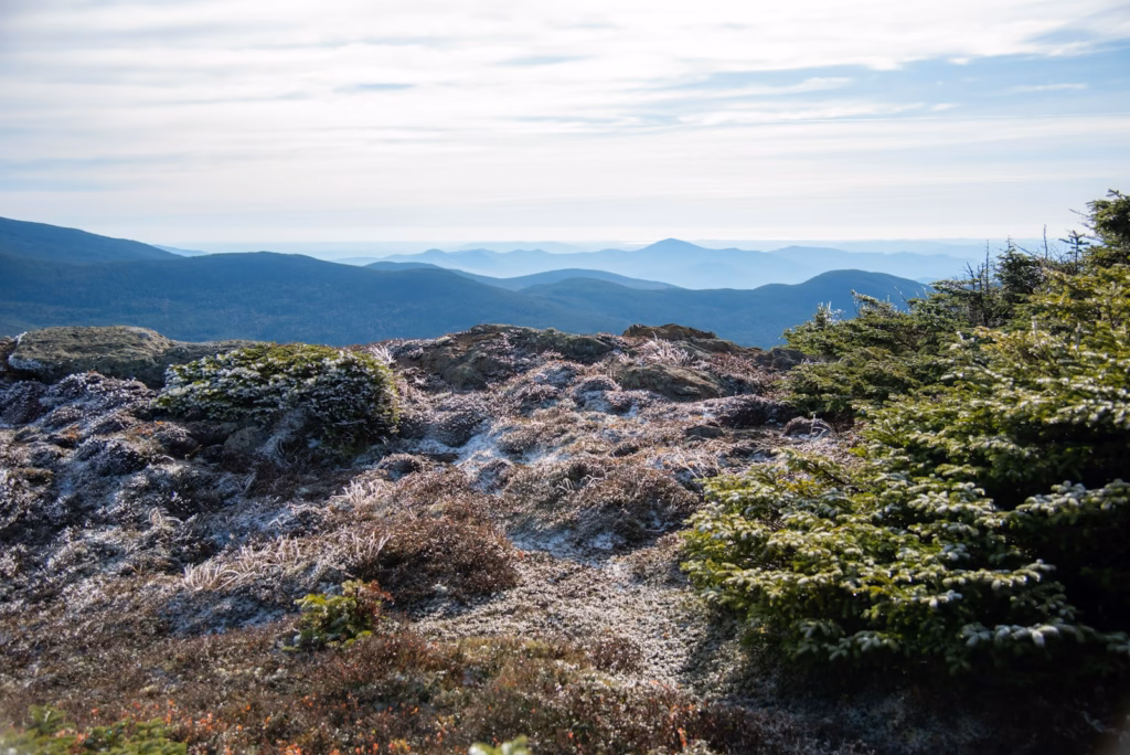 New Hampshire White Mountains a view of the mountains from the top of a hill