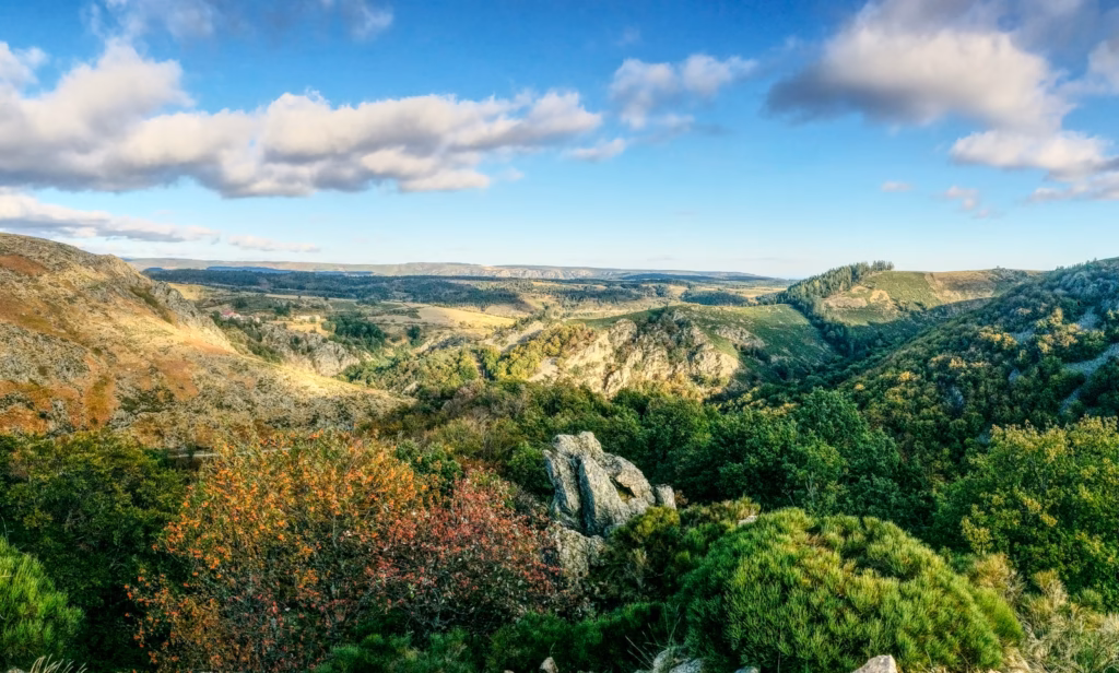 Ardeche France green mountains