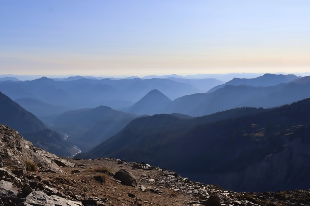 Seattle Washington Cascades a view of a mountain range from the top of a mountain