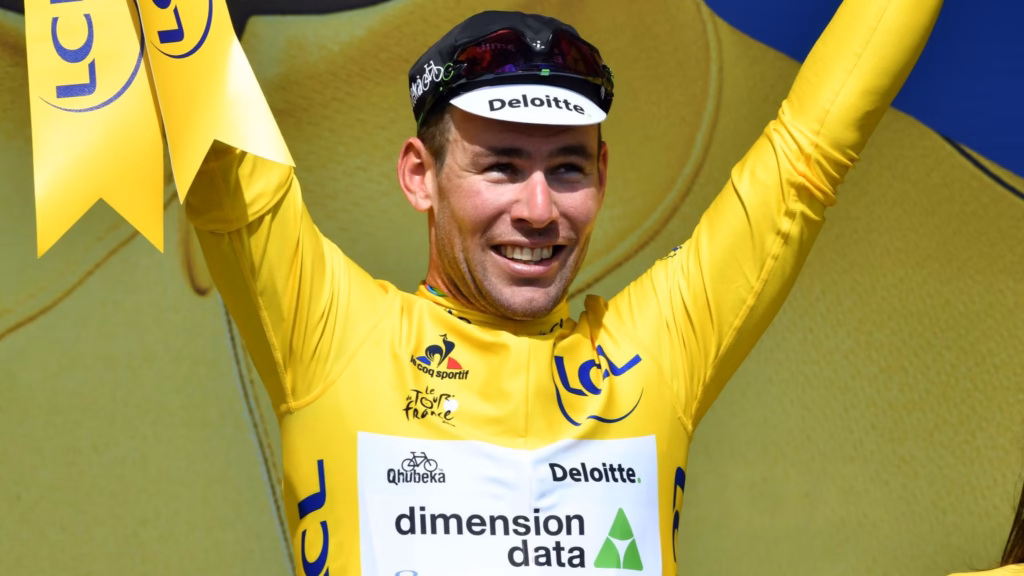 British yellow jersey wearers Mark Cavendish