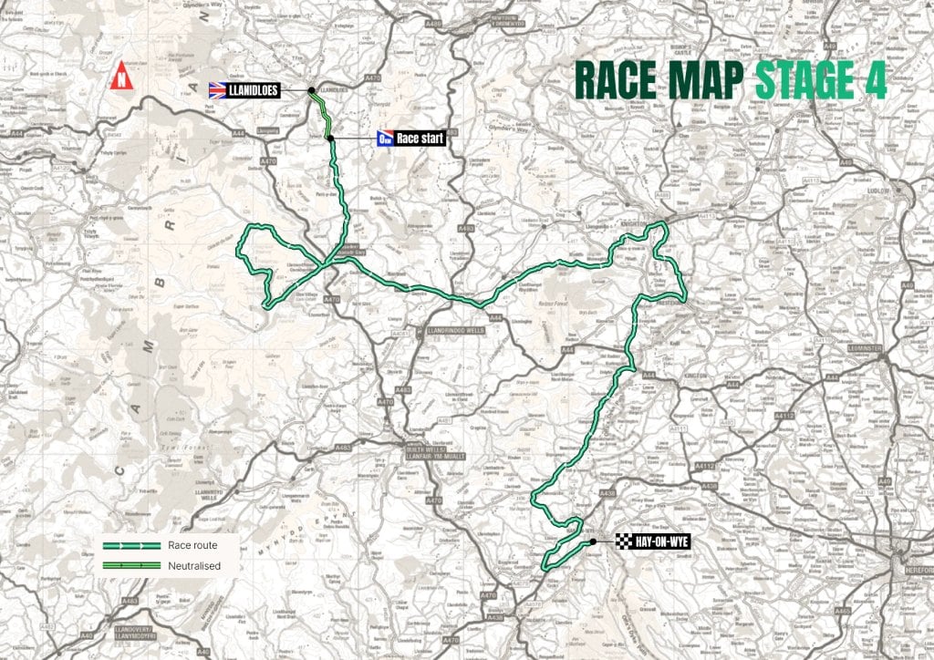 2026 Tour of Britain Women Stage 4 Route Map