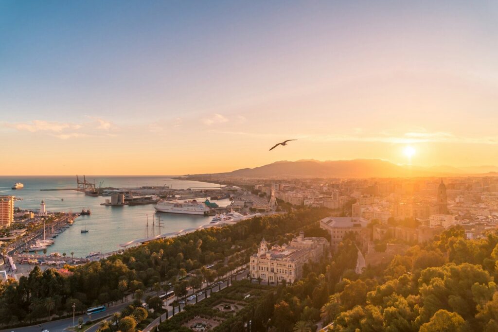 Malaga top view photography of city during daytime