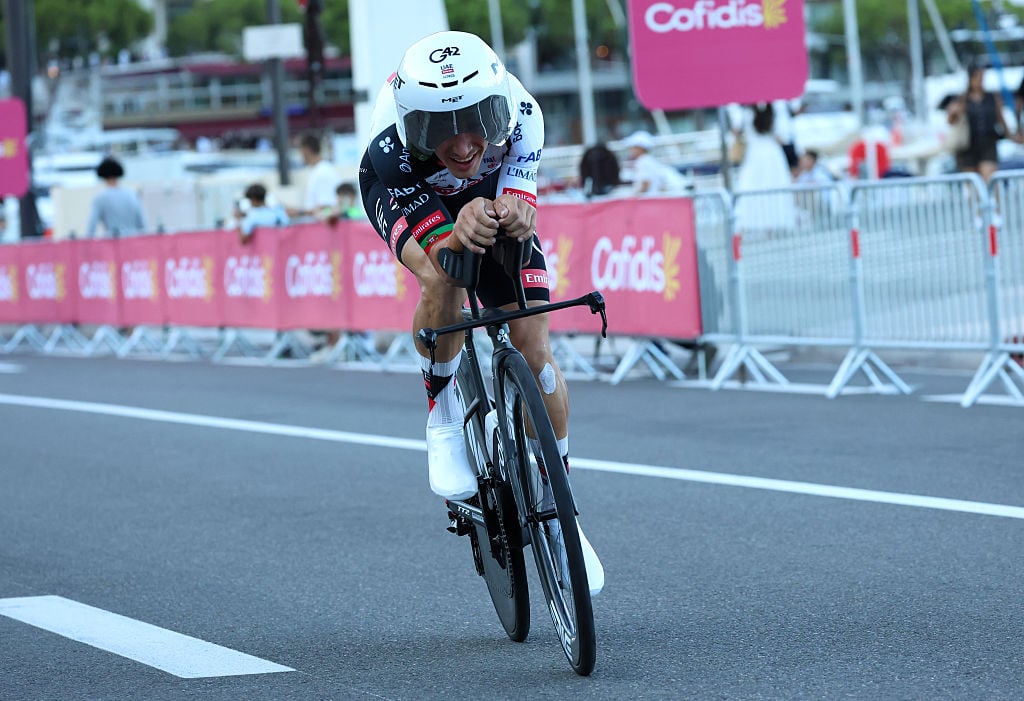 Joao Almeida of Portugal and UAE Team Emirates XRG competes during the La Vuelta - 81st Tour of Spain 2026, Stage 1