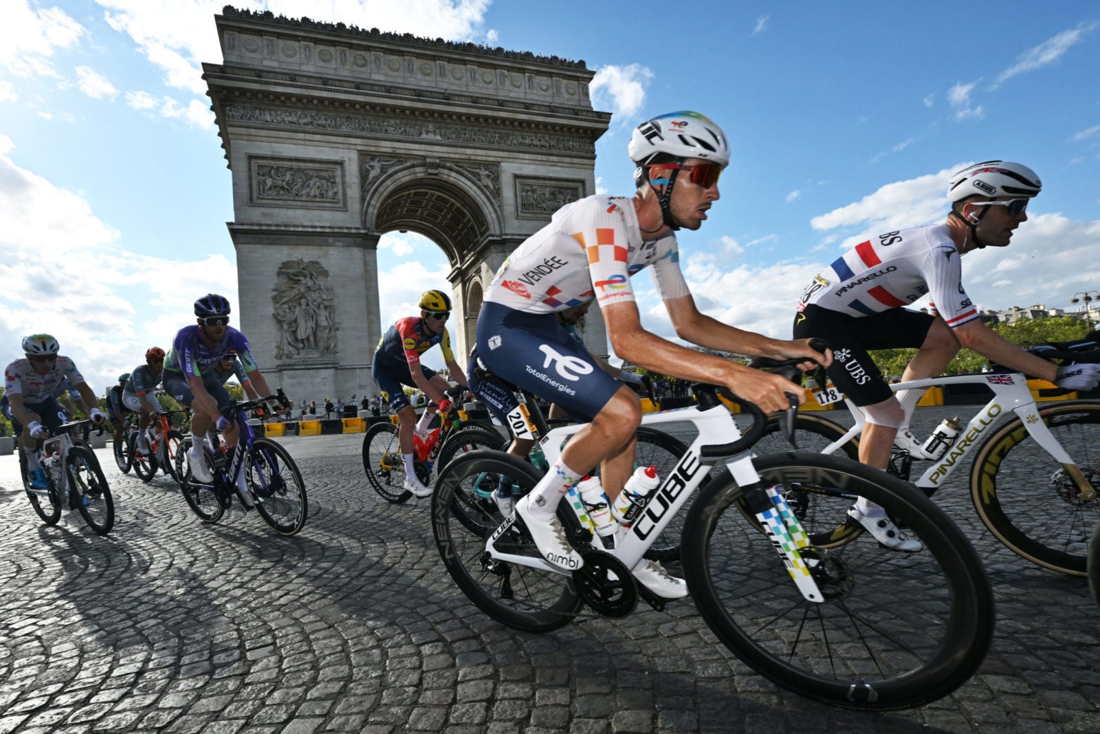 Jordan Jegat of France and Team TotalEnergies competes passing close to Arc de Triomphe during the 113th Tour de France 2026, Stage 21