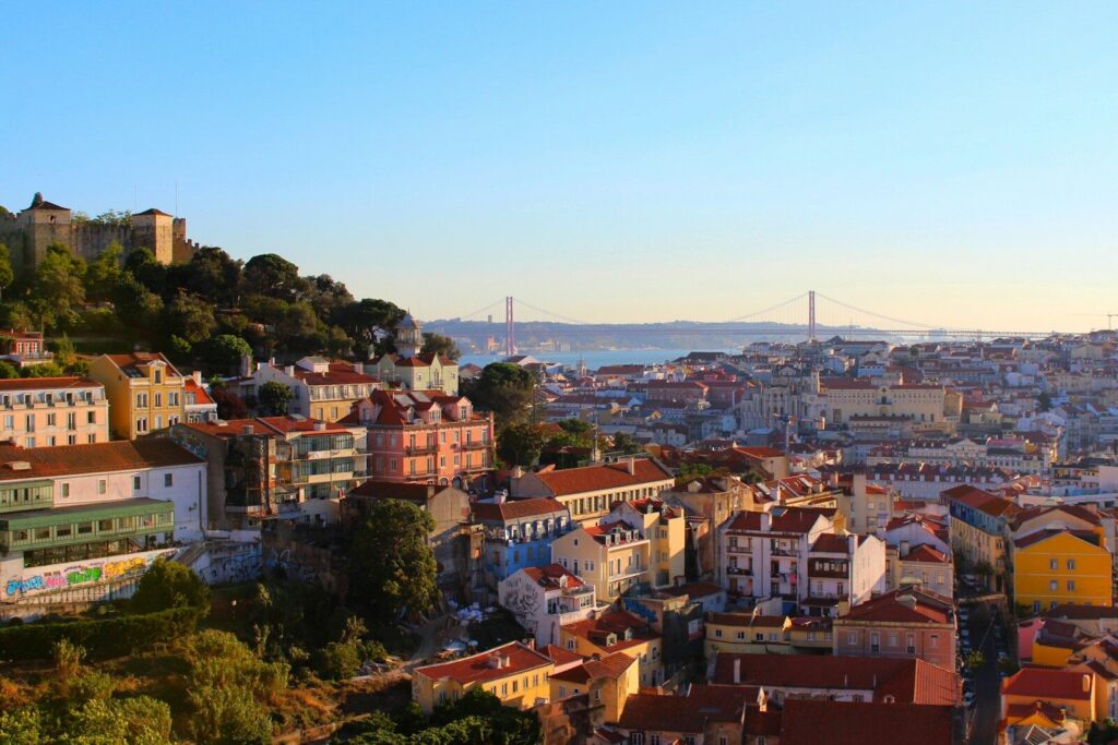 Lisbon aerial view of city buildings during daytime