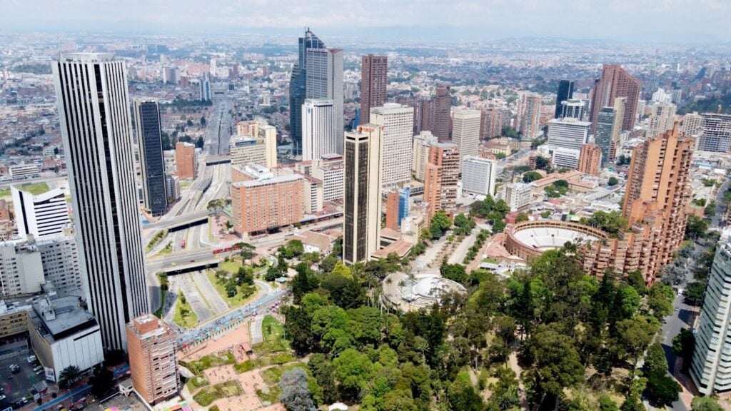 Bogota aerial view of city buildings during daytime