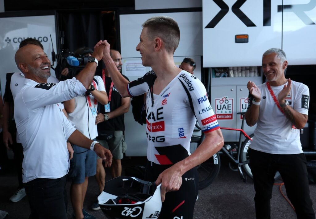 divIts-a-tiny-margin-but-a-win-is-a-win-Tadej-Pogacar-celebrates-fourth-stage-win-of-career-and-first-ever-lead-in-Vuelta-a-Espanadiv