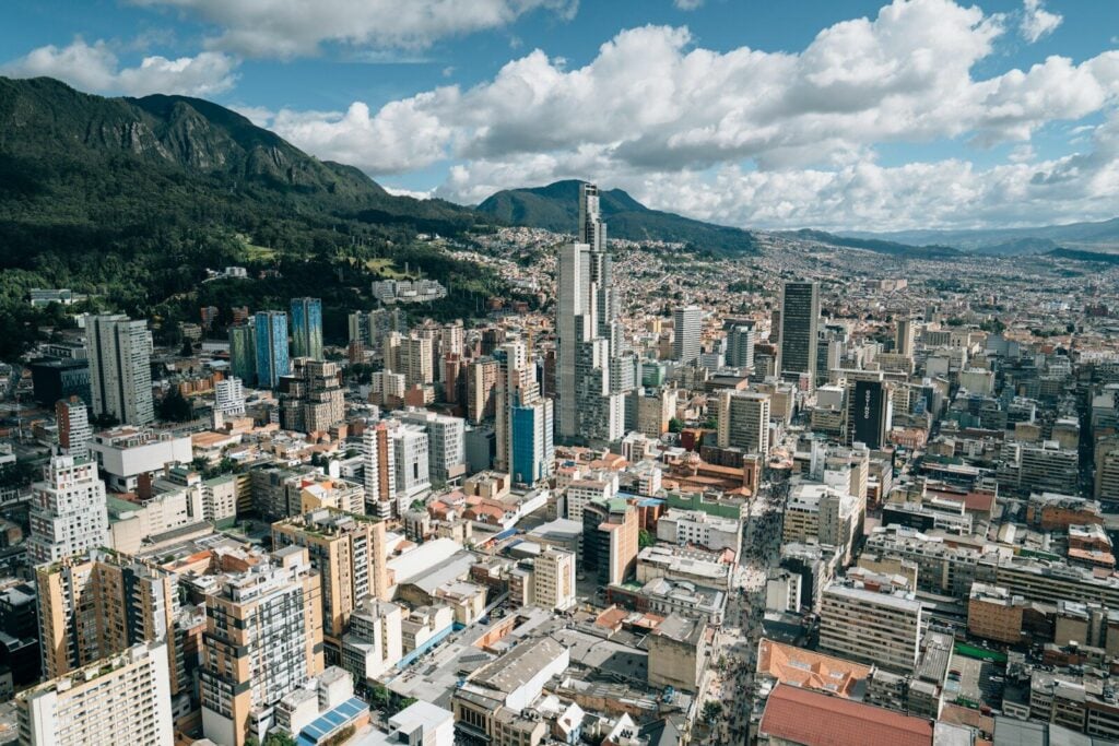 Bogota buildings near mountain