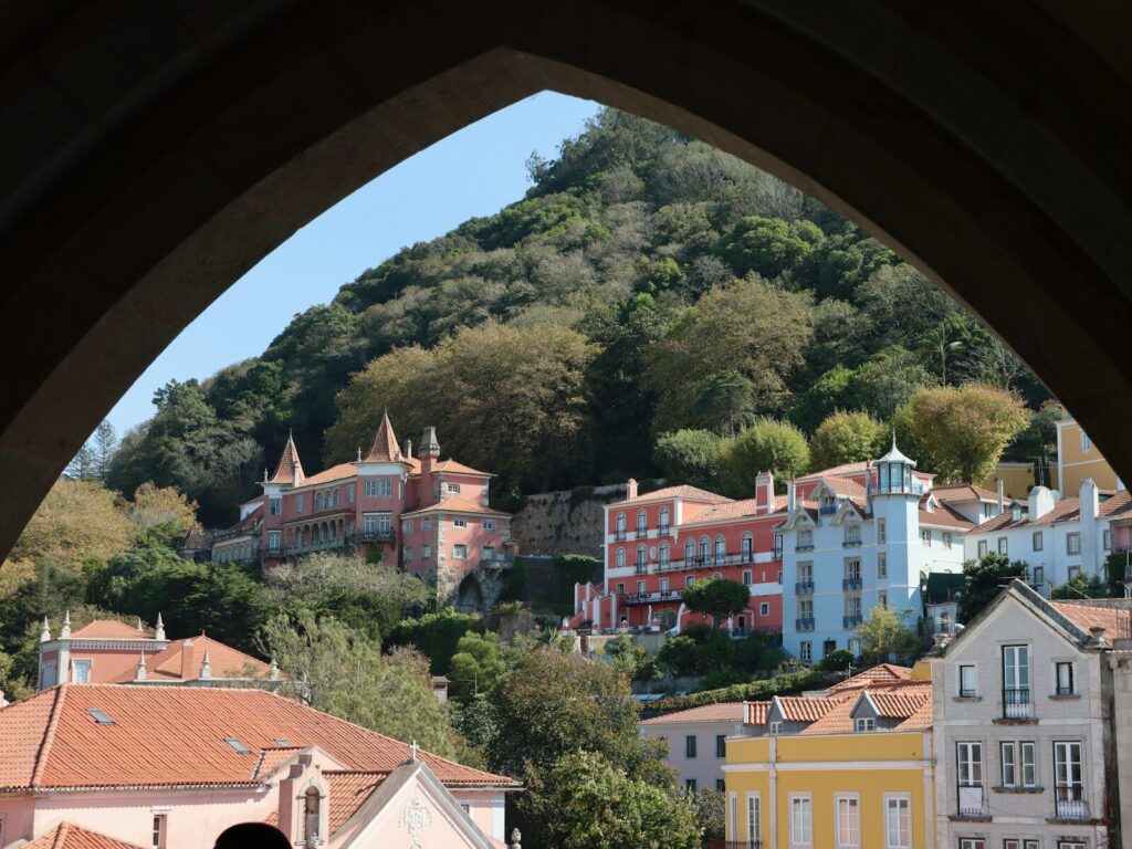 Sintra A view of a city through a window