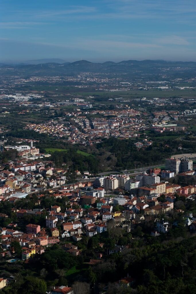 Sintra aerial view of city buildings during daytime