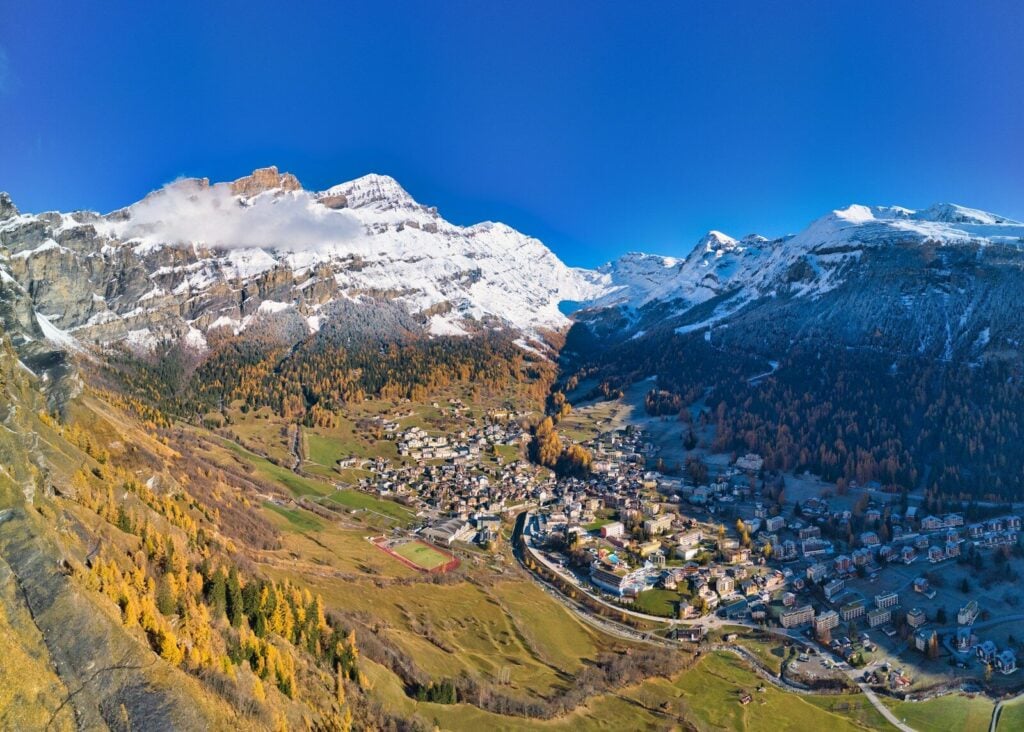 Valais a valley with mountains and snow