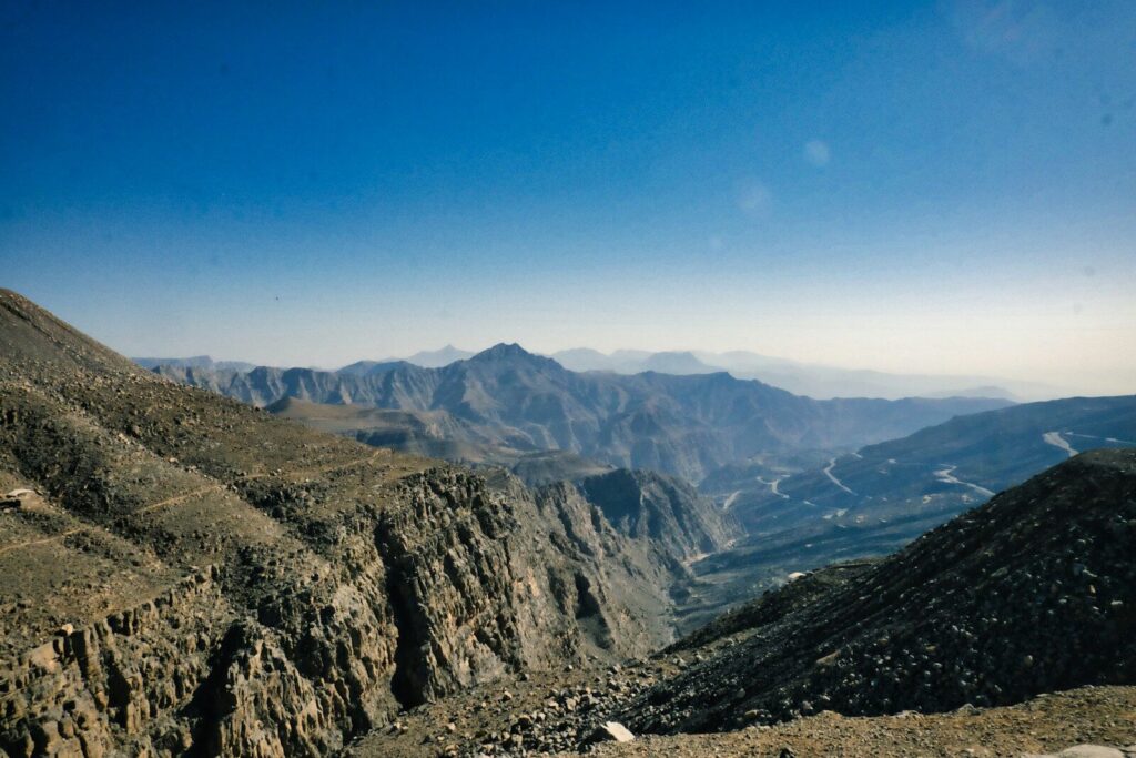 Jebel Jais a view of the mountains from a high point of view