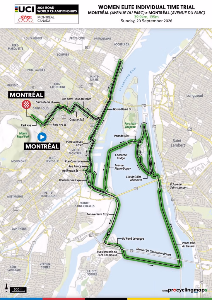 2026 World Championships Montreal Women's TT Route