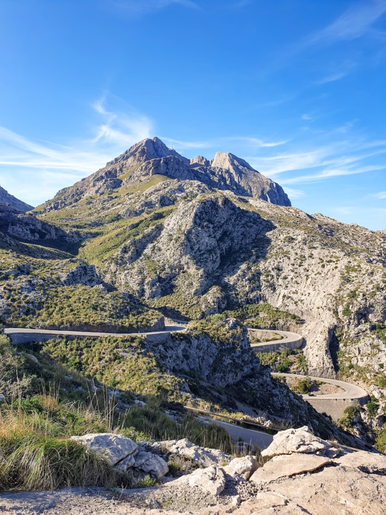 View across the Sa Calobra hairpins in Mallorca