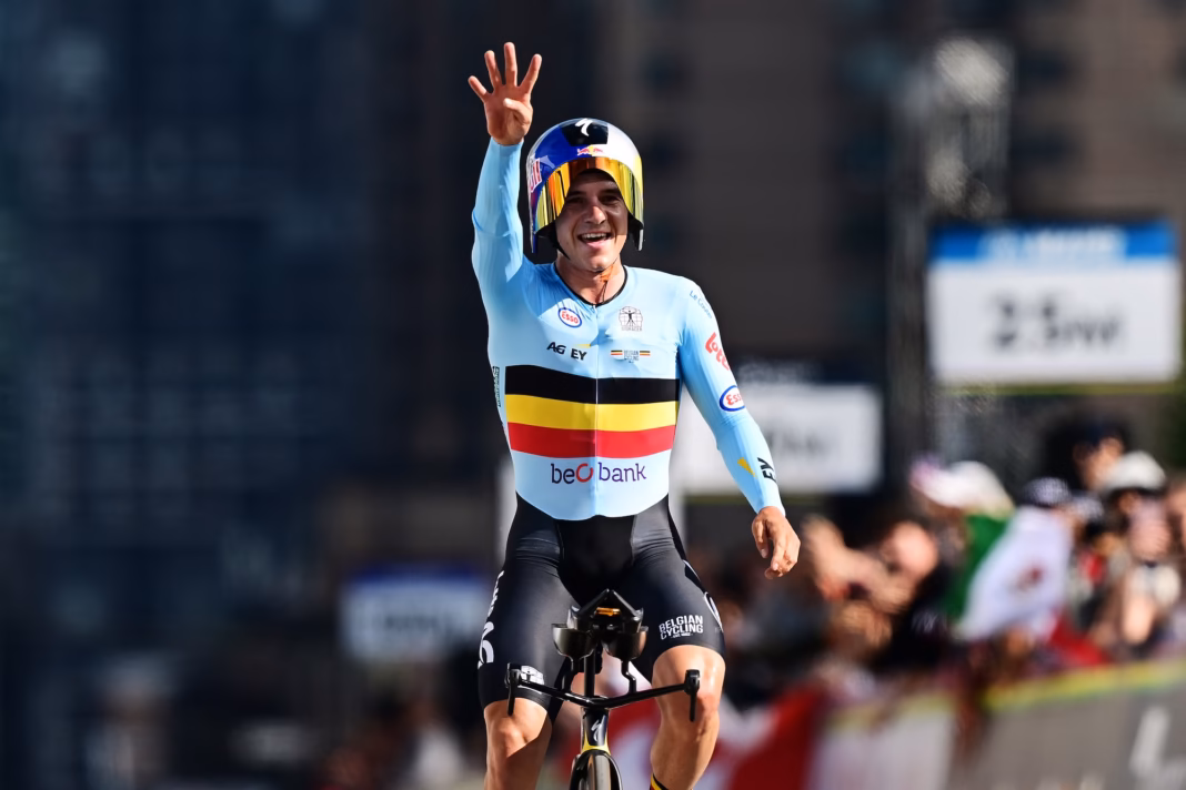 Remco Evenepoel becomes first man to win four consecutive World Championships time trial titles