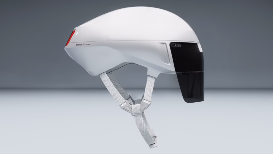 Canyon Stingr Smart helmet with retractable heads-up display visor