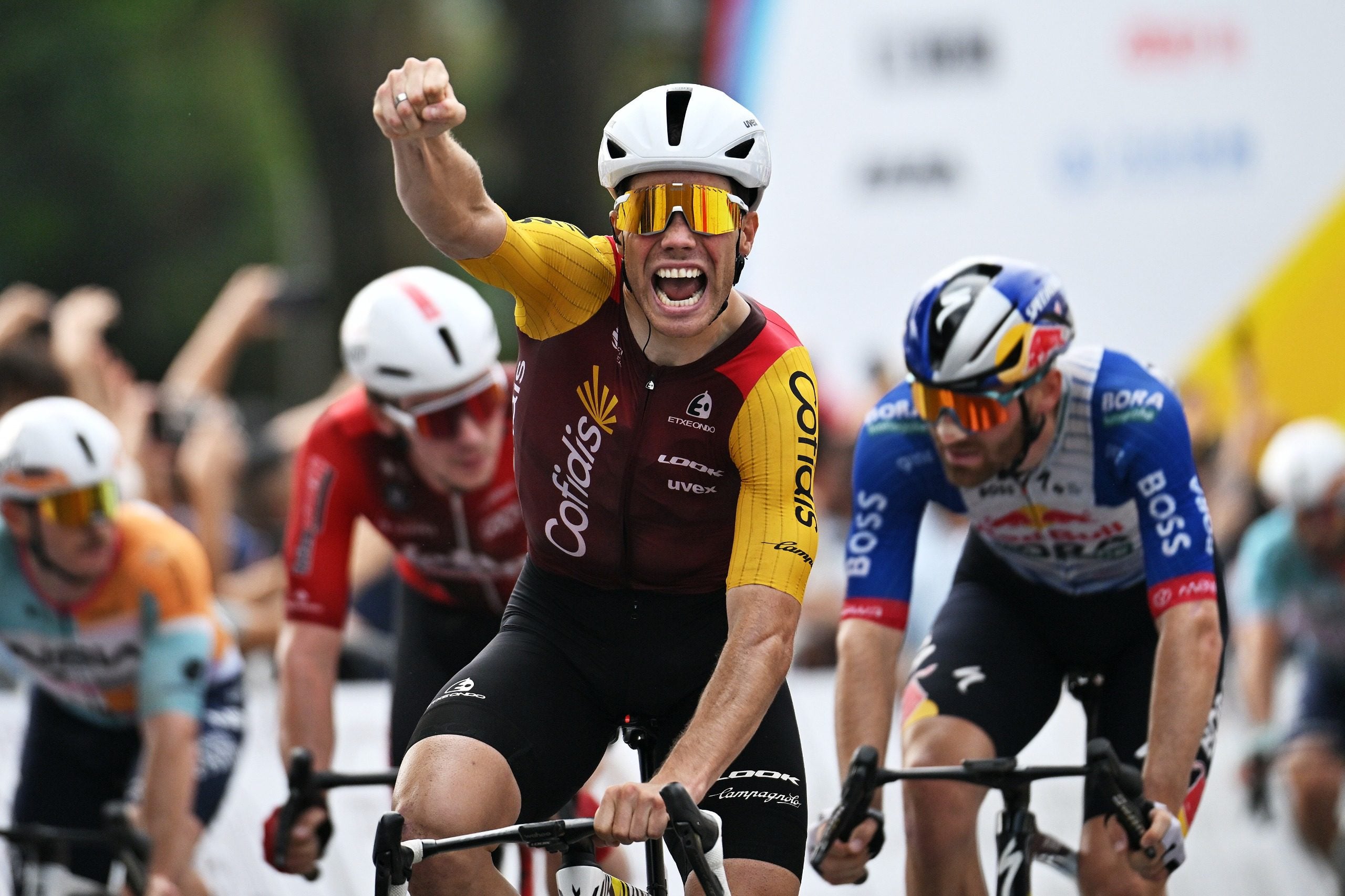 Tour Guide Raining Milan Fretin wins Tour of Guangxi 2026 stage 3 after late break is ...