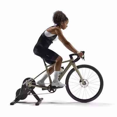 Wahoo KICKR CORE 2 connected to a road bike for indoor training